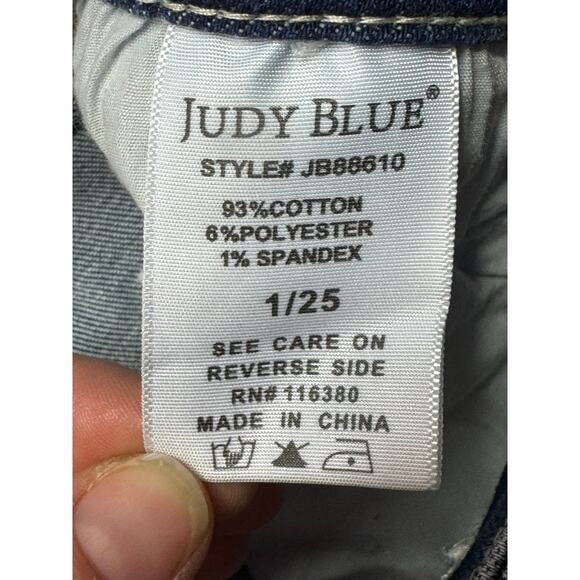 Judy Blue Women's Distressed Straight Fit Stretch Denim Jeans - Size 1 (25x25.5) - Picture 9 of 9